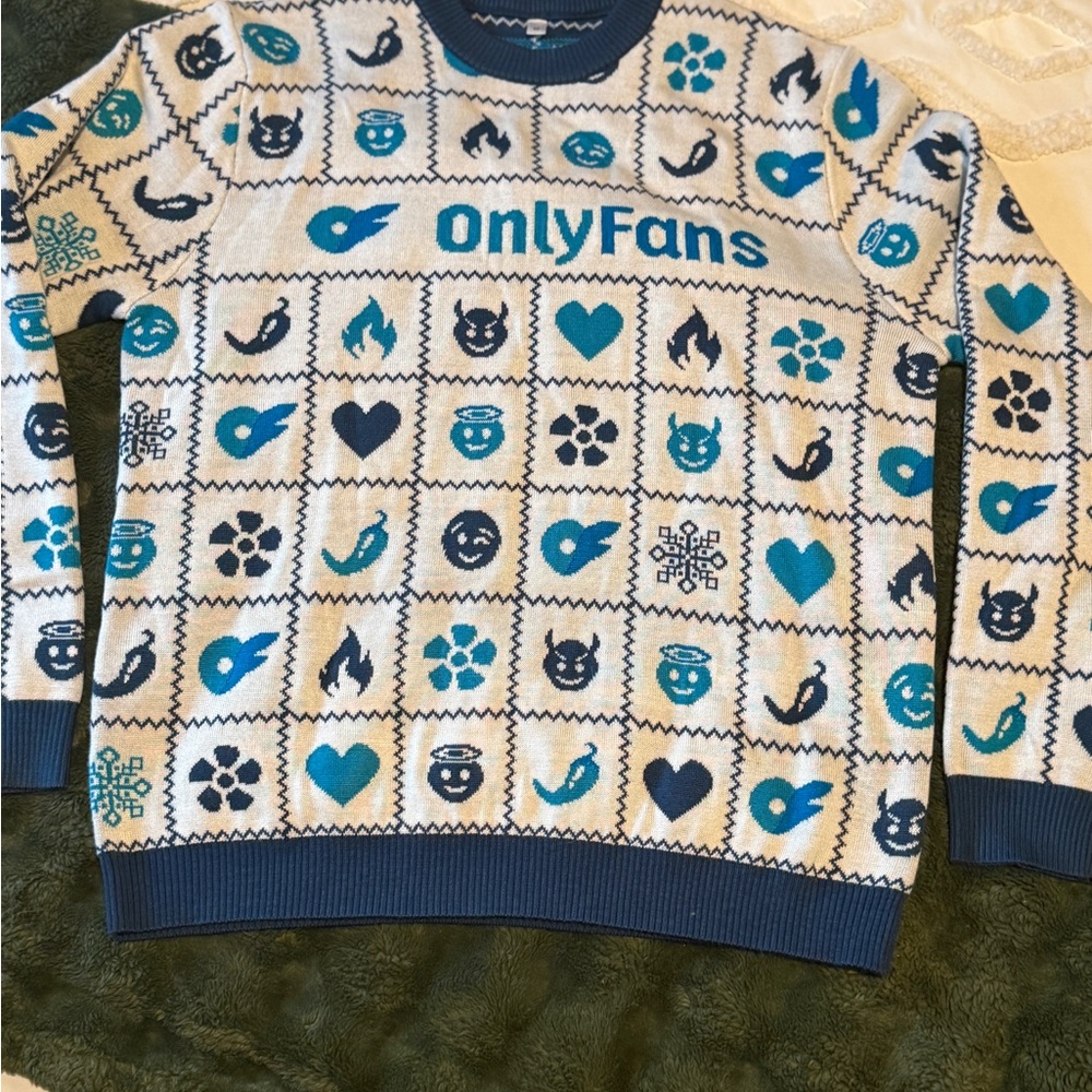Blue and White Sweater only fans
